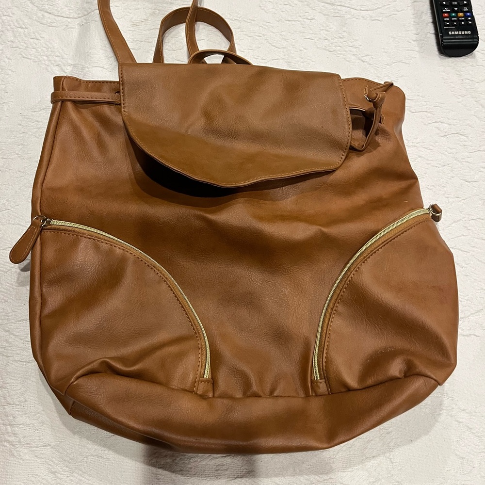 Brown Leather Backpack
